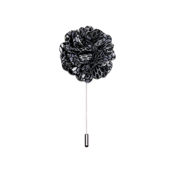 Luxury Grey Floral Lapel Pin