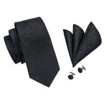  Black Floral Necktie 