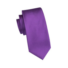 Purple Solid Tie Hanky Cufflinks Set