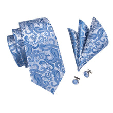 Light Blue Silk Men's Paisley Necktie